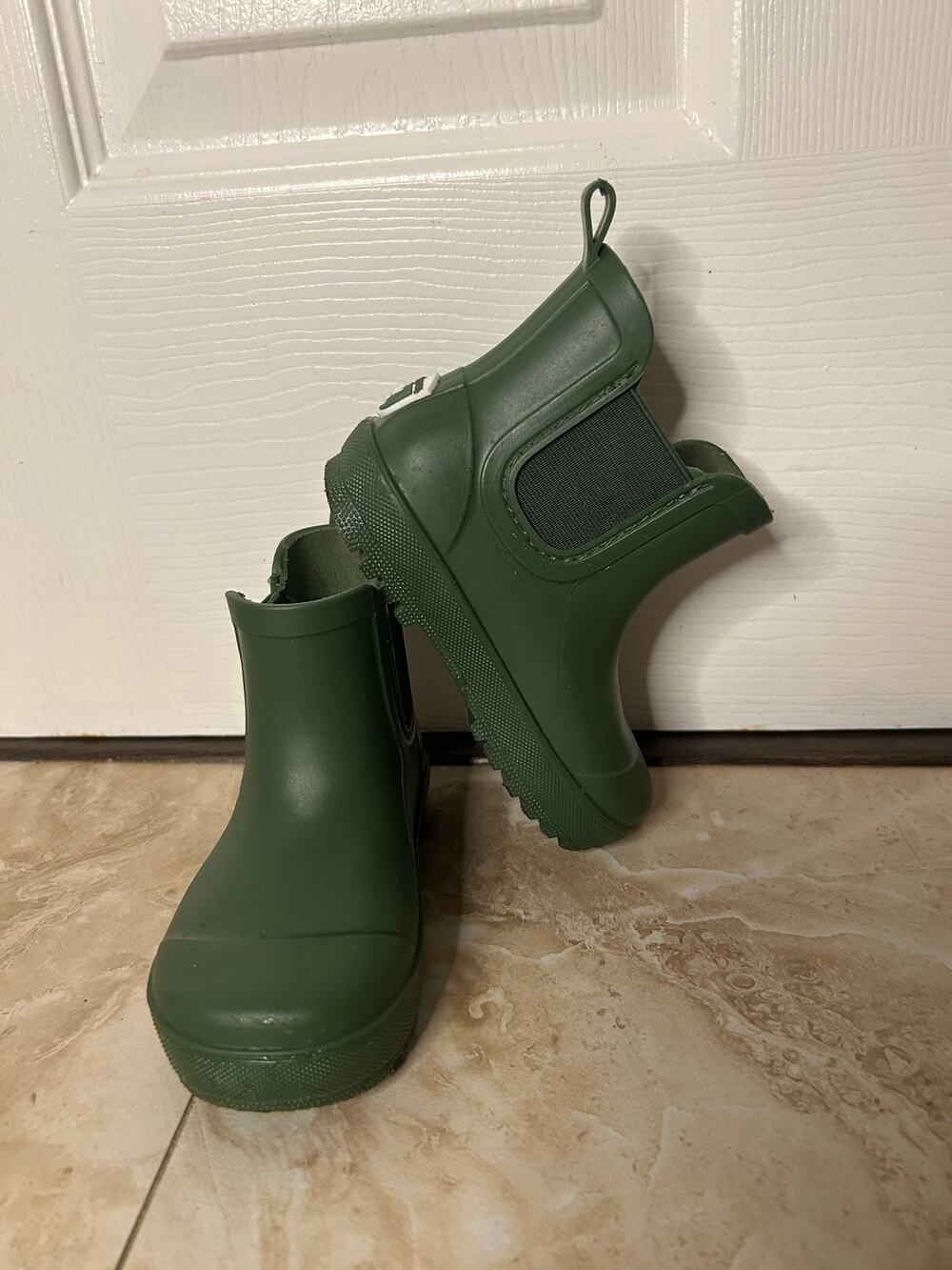 Bearpaw Chelsea Rain Boots Toddler Size 7T Hunter Green Rubber Waterproof Puddle